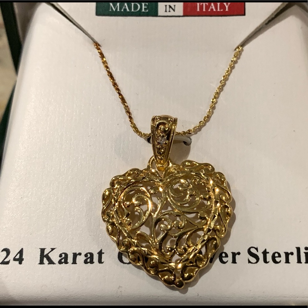 Made in Italy | 24 Karat Gold Heart Necklace